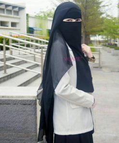 Two Layer Niqab Black Camelia|طبقتان من نقاب أسود كاميليا