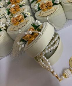 صندوق مخملي مخصص خرزات صلاة لؤلؤية تسبيح