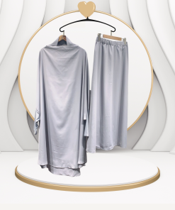 2 قطعة جلباب خمار مع تنورة