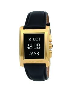 ساعة الفجر الكلاسيكية المصنوعة من الجلد ال سي دي WL-08L Gold