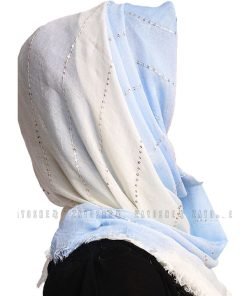 Blue & White Chiffon Headscarf/Sheila|