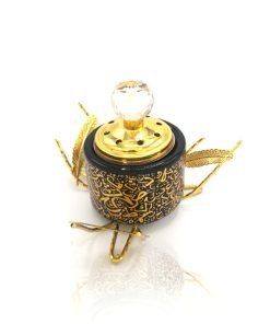 Gold Leaf Bakhoor Burner Black|Gold Leaf Bakhoor Burner Black|