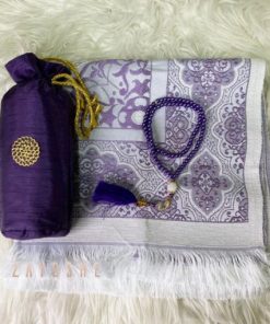 Prayer Rug With Pouch And Matching Tasbeeh in Purple