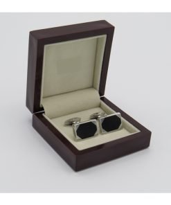 Rectangle Black stone Cuff-links|
