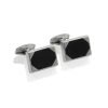 Rectangle Black stone Cuff-links