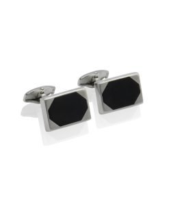 Rectangle Black stone Cuff-links