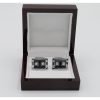 Rectangle Chrome with Crystal Cuff-links|
