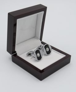 Round Shape Cuff-links with a  crystal|