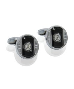 Round Shape Cuff-links with a crystal