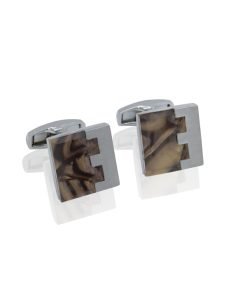 Square Engraved Cuff-links