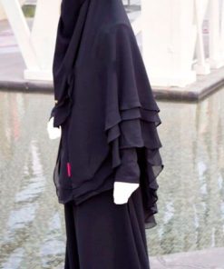 Black Chiffon Khimar Sara|شيفون أسود خمار سارة