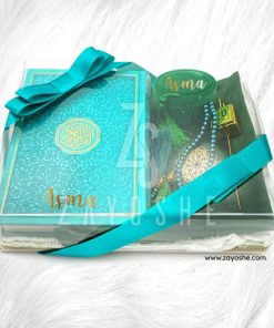 Premium Personalized Islamic Gift Set With English Translation Quran - Turquoise