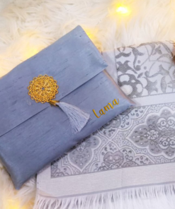 Grey Prayer Rug With Pouch