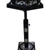Adjustable Wooden Quran Stand - Black with Silver Design