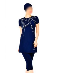 أزرق بوركيني مع طماق قصيرة