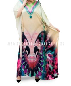 Digital Print Kaftan-Yellow