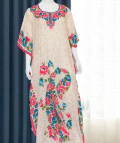 قفطان بطبعات الورود - وردي