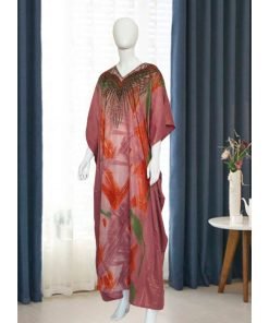 قفطان صيفي بطبعات وردي