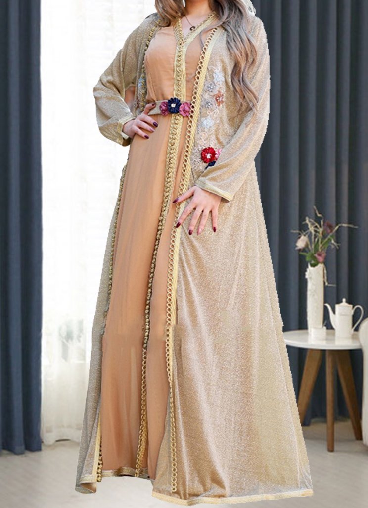 جلابية احتفالية ذهبية