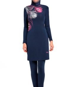 طاووس تصميم بوركيني - كحلي