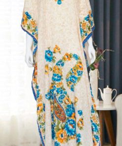 قفطان بطبعات الزهور - أزرق