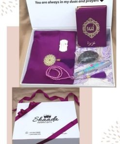 Islamic Gift Box With Velvet Quran - Magenta