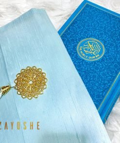 Rainbow Quran With Pouch - Light Blue